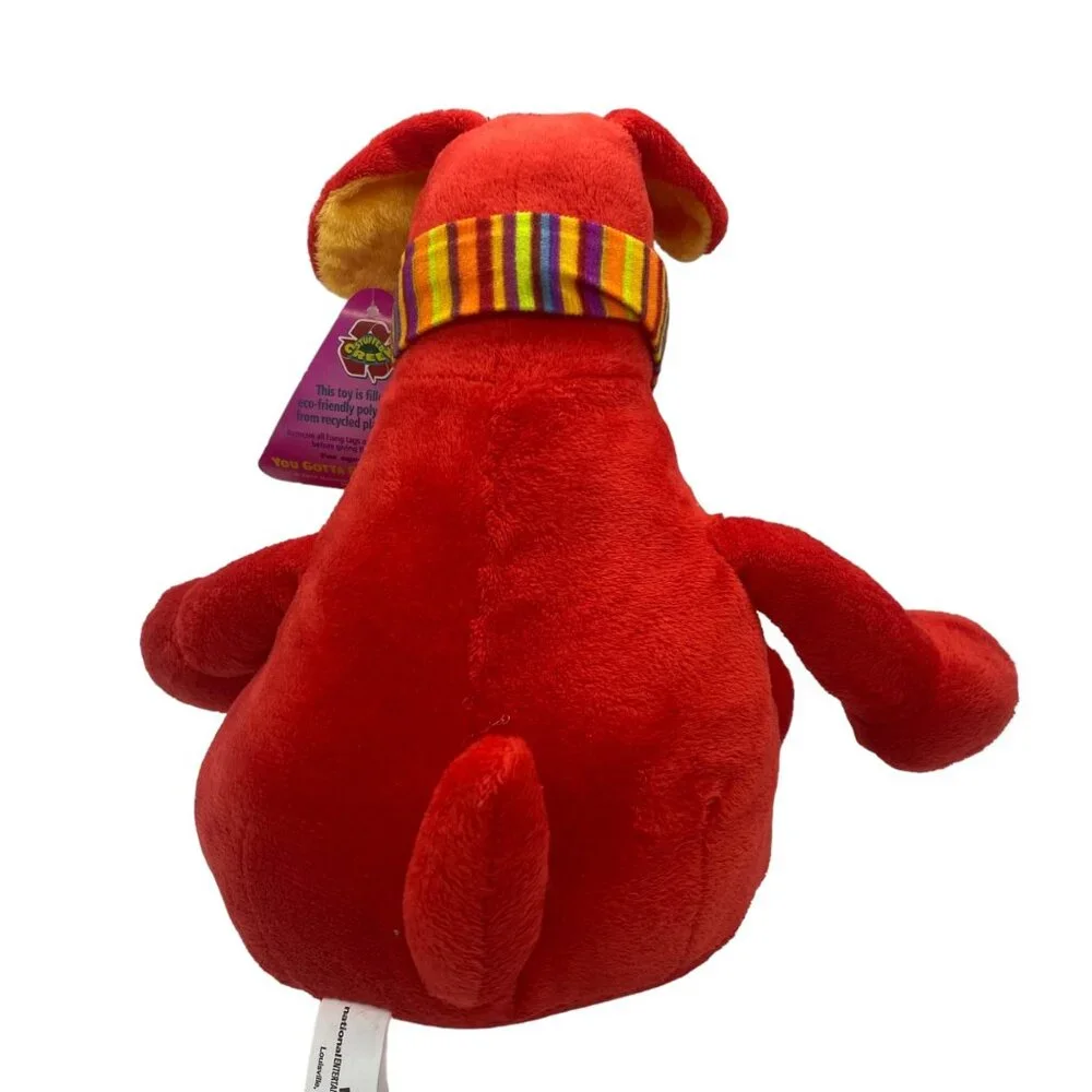 Sugar Loaf Toys Red Dog Plush With Striped‎ Scarf NEW NWT National Entertainment